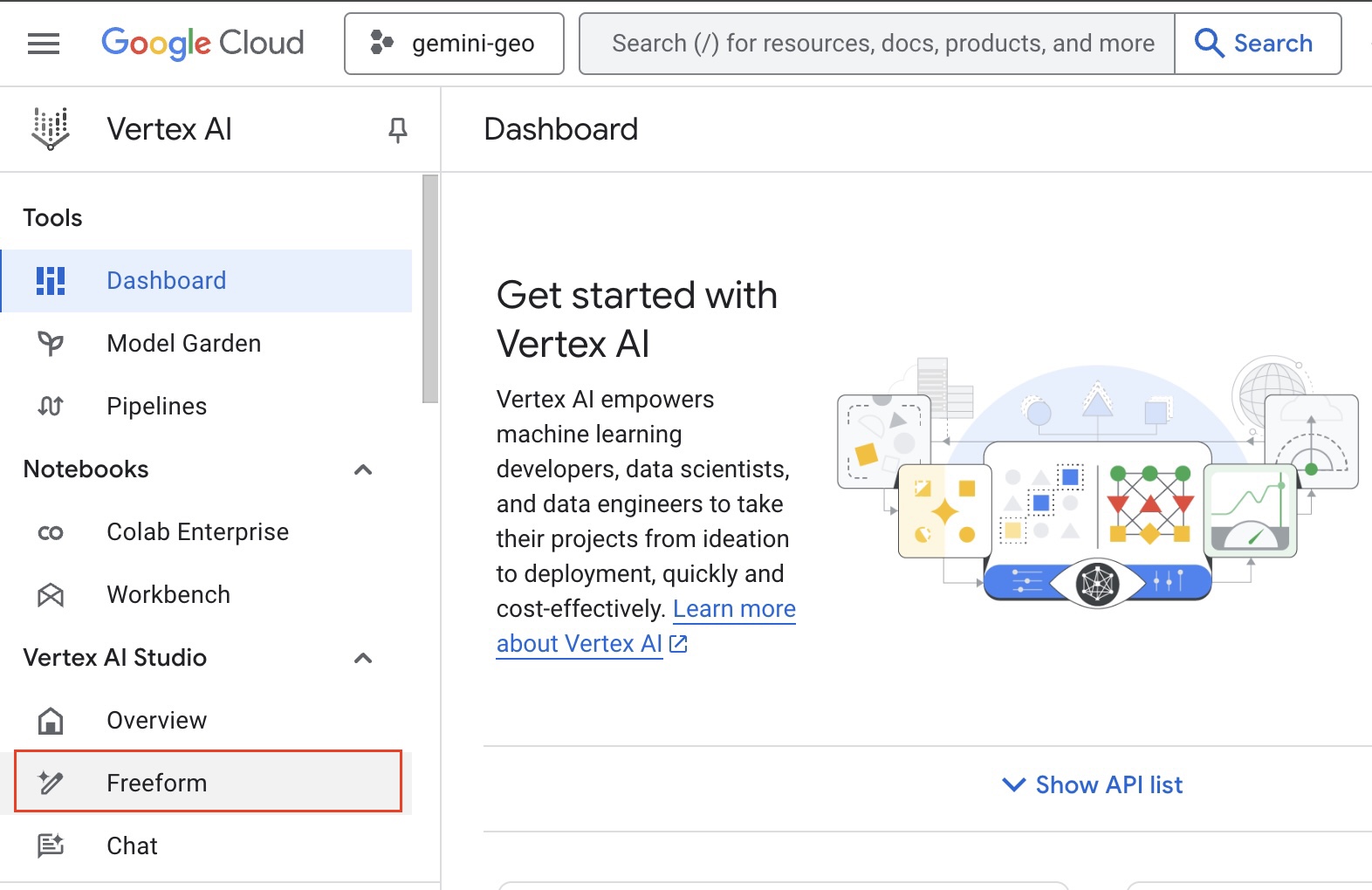 Click on Multimodal on Vertex AI page